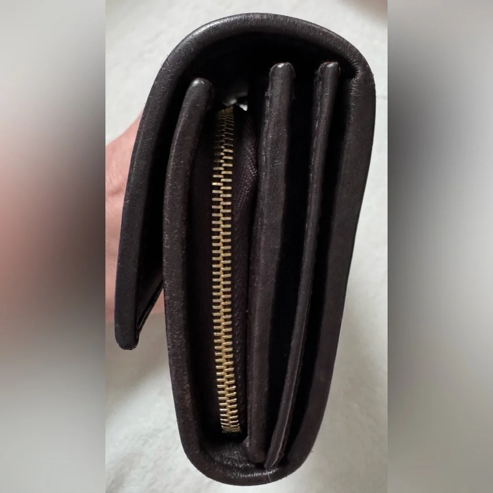 Gucci Guccissima Dark Chocolate Leather Continental Embossed GG Long Wallet - Picture 10 of 13